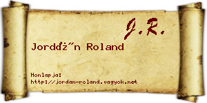 Jordán Roland névjegykártya